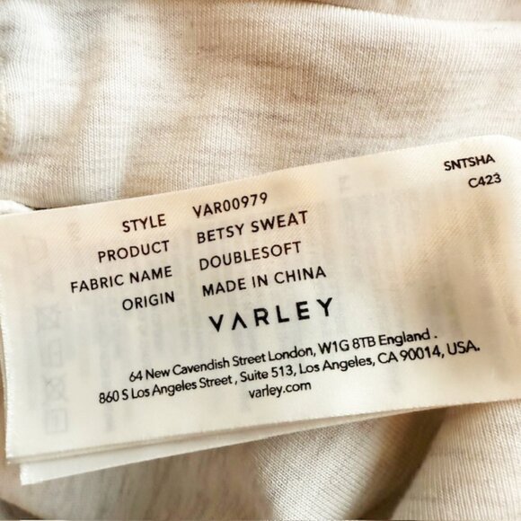 Varley Betsy DoubleSoft Sweatshirt, Size Large, Ivory Marl - Picture 7 of 8